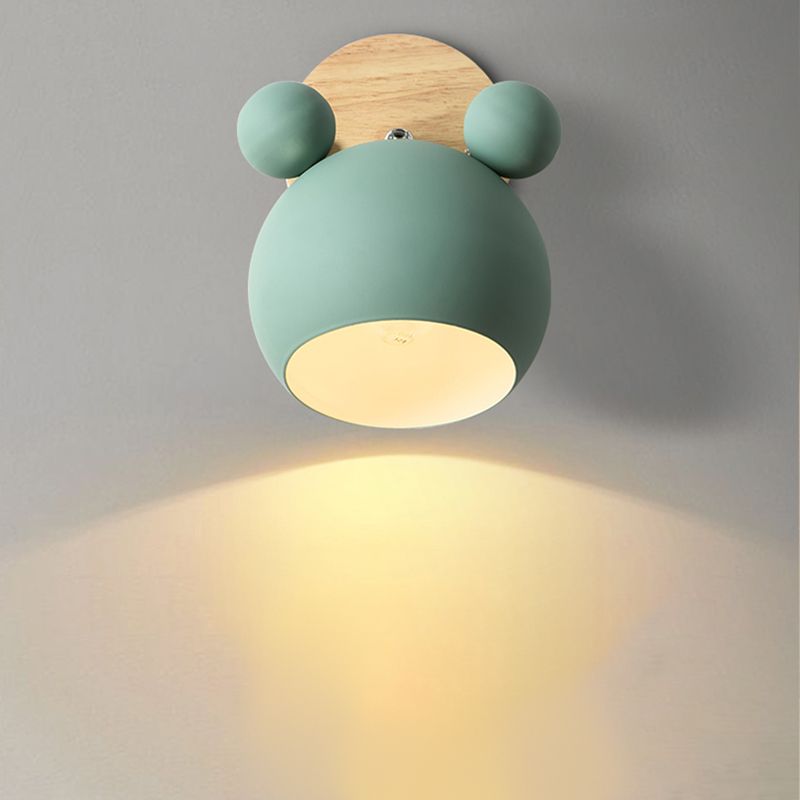 1-Light Wall Sconce Modern Macaron Style Metal Wall Lighting for Bedside