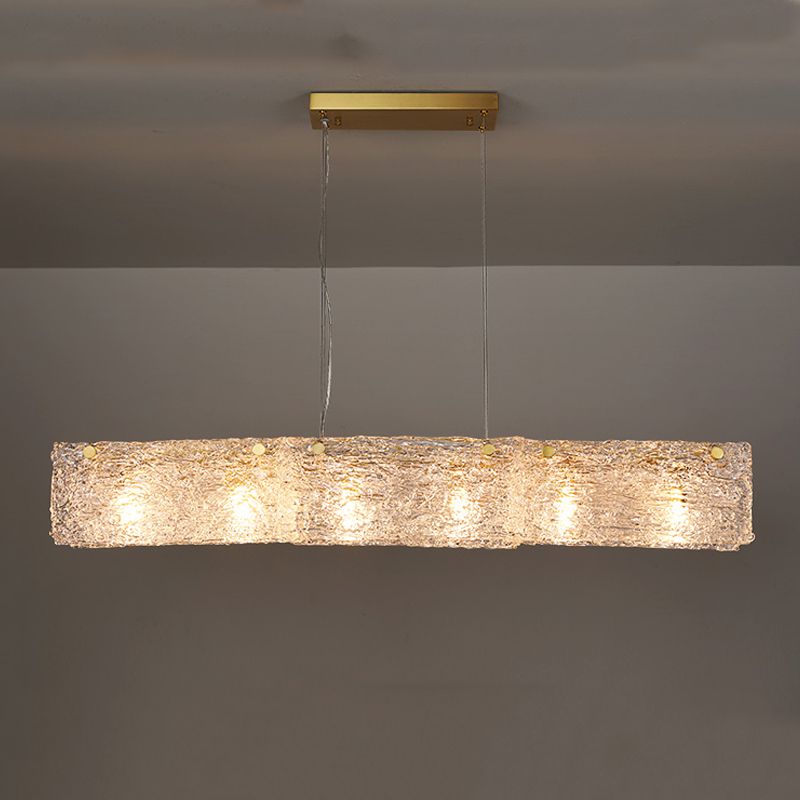 Luces colgantes rectangulares de estilo moderno luces colgantes de vidrio transparente