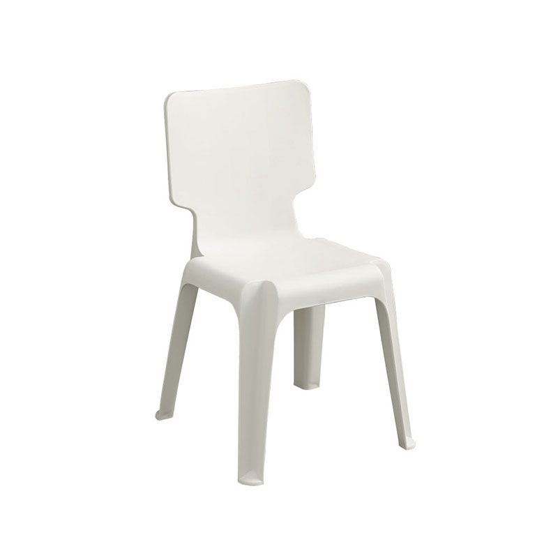 El plástico contemporáneo que cena el lado preside la silla apilable sin brazos de la parte posterior sólida