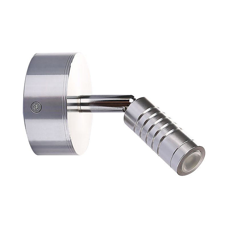 Contemporary Mini Tubed Wall Lamp Metal LED Bathroom Chrome Sconce Light Fixture in Warm/White Lighting