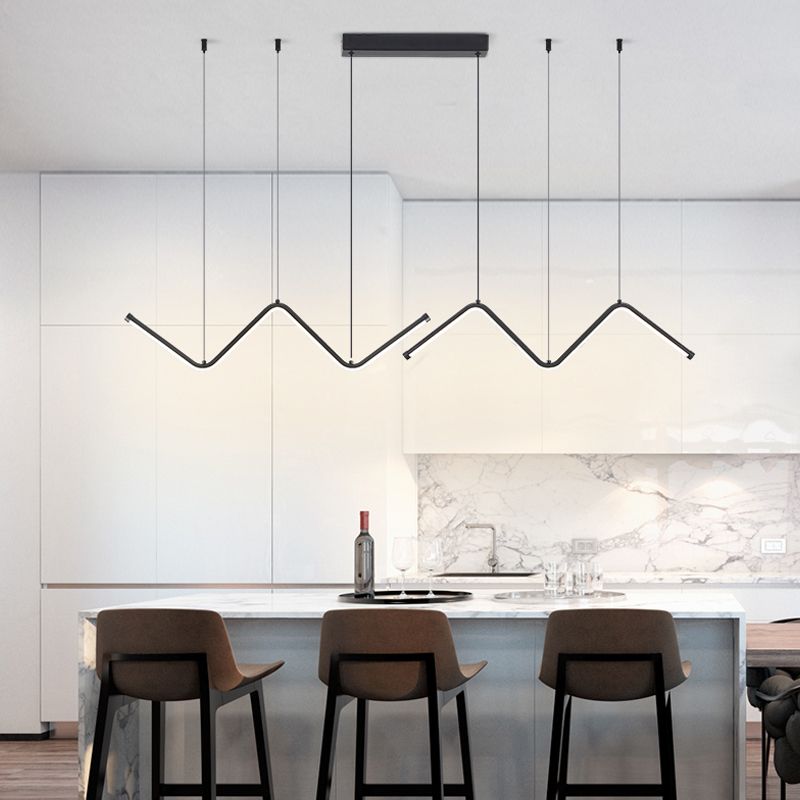 2 Light Linear Island Lights Contemporary Metal Island Lighting Ideas