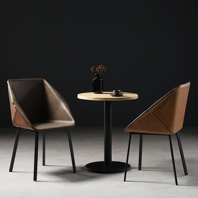 Silla de comedor de metal de estilo industrial Silla de comedor con respaldo sólido y brazo
