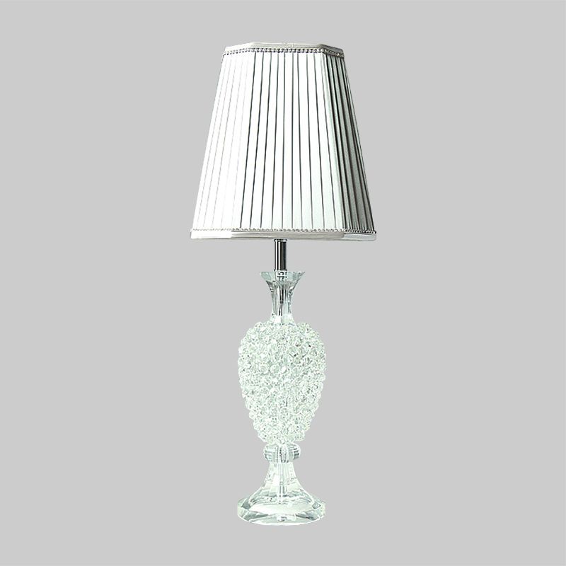 Lámpara de mesa gris de bulbo 1 de la urna de cristal K9 con sombra de imperio reunida