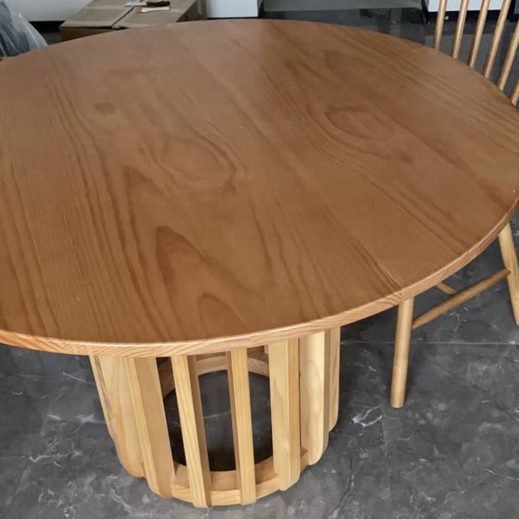 Mesa de comedor de madera sólida Mesa de pedestal de simplicidad para el comedor