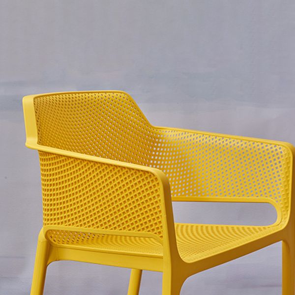 Modern Style Dining Chair Arm Dining Chair with Plastic Legs for Kitchen