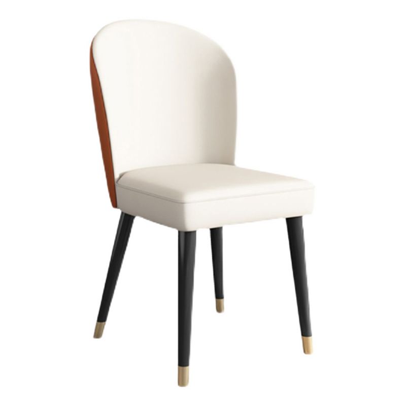 Industrial Style Armless Chair Faux Leather Parsons Chairs for Bedroom