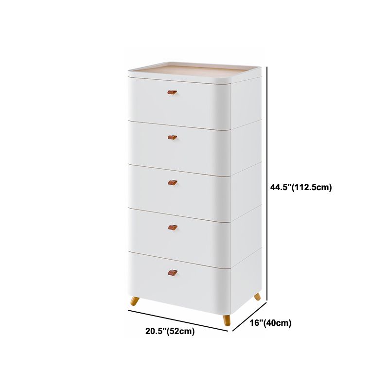 Contemporary Storage Cabinet with Legs White Cabinet with Drawers