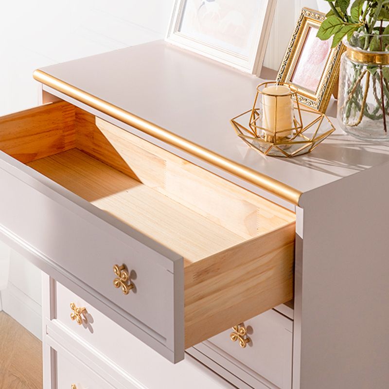 Ornate Traditional Lingerie Chest Rubber Wood Storage Chest with Drawers for Bedroom