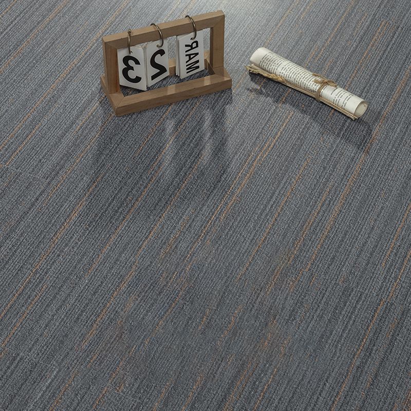 Grey Tone Plastic Floor Fabric Look Square Edge Water Resistant Floor Tile