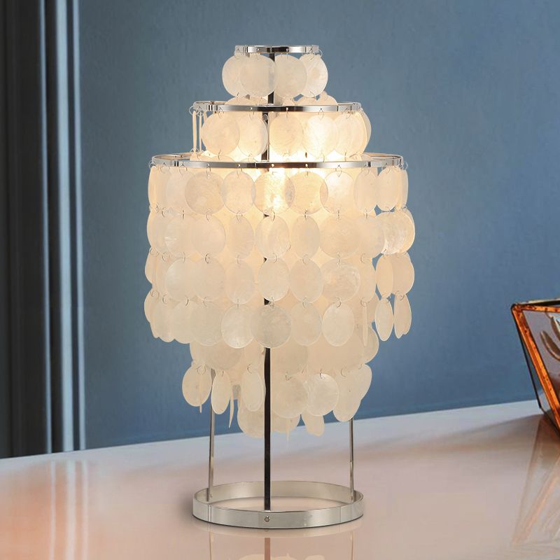 Lampe de nuit en coquille de la lampe en cascade