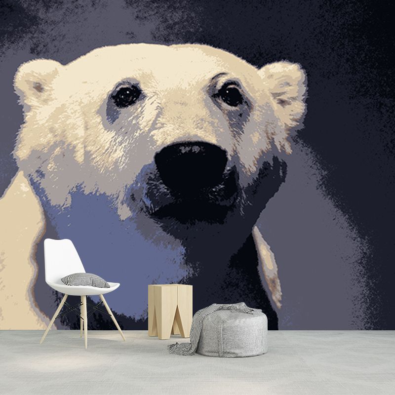 Bear Animal Mural Moisture Resistant Wall Art for Living Room, Custom Size Available