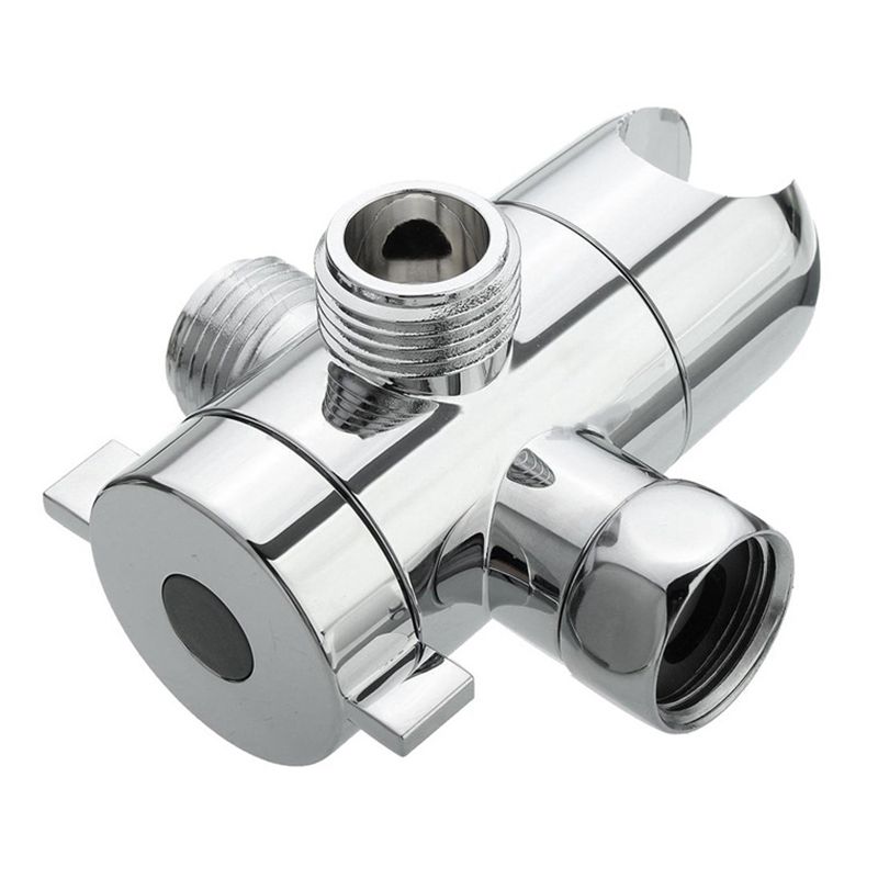 Silver Dual Shower Head with Diverter Adjustable Spray Pattern Wall-Mount Showerhead