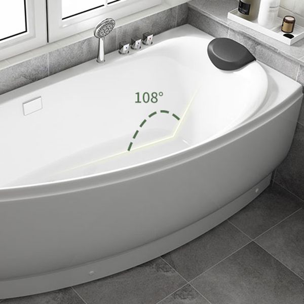 Modern Corner Bath Back to Wall Acrylic Soaking White Bathtub