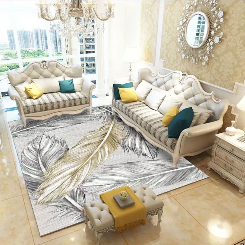 Moderne botanisch gedrukte tapijt polyester gebied Tapijt niet-slip achteruitbreiding binnen tapijt voor woonkamer