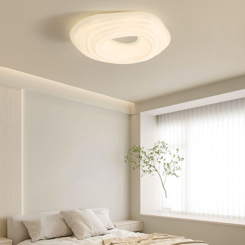2-Light White Modernism Flush Mount Lighting Acrylic LED Ceiling Light for Bedroom