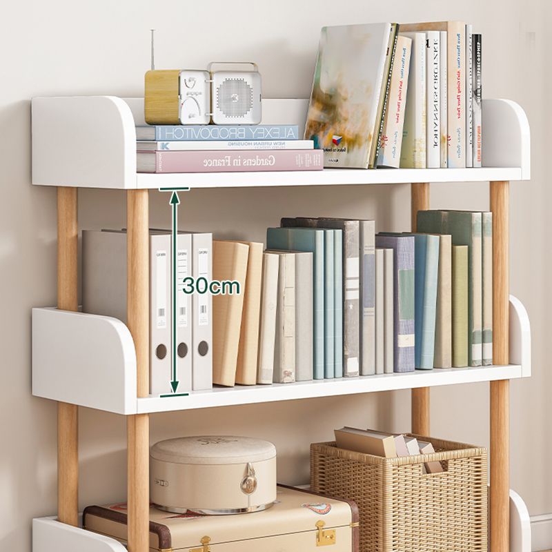 Modern Style Bookshelf Open Back Vertical Engineered Wood Bookcase