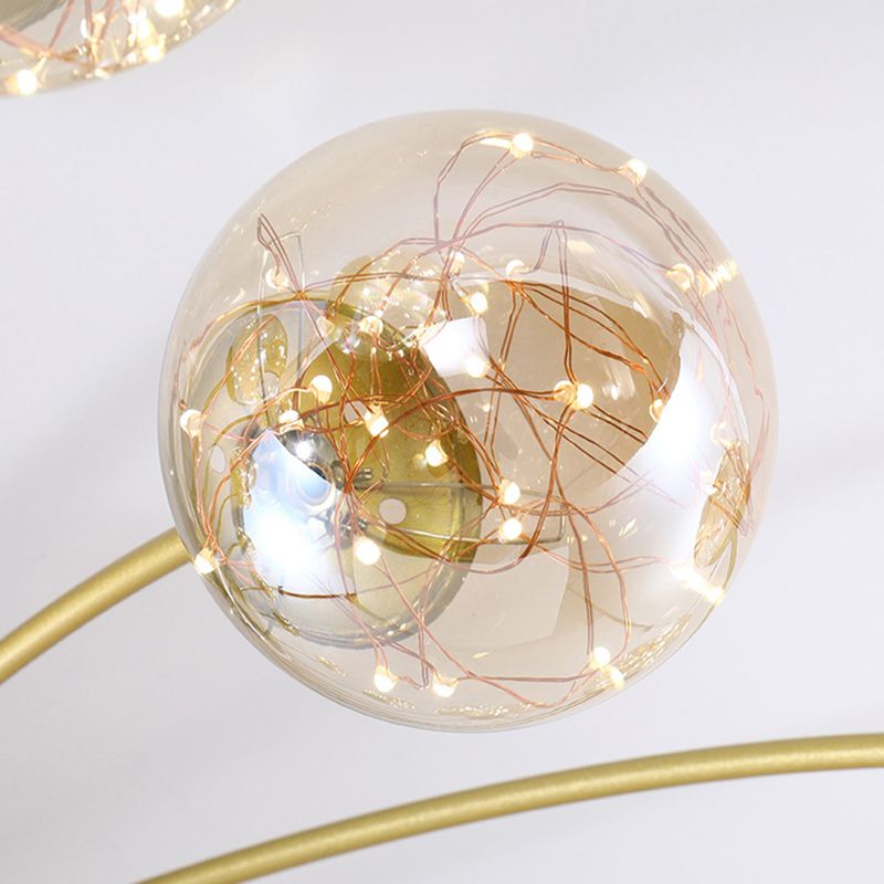 Bola de vidrio Flush Luz de techo de estilo moderno Montaje Montaje de montaje en oro en oro