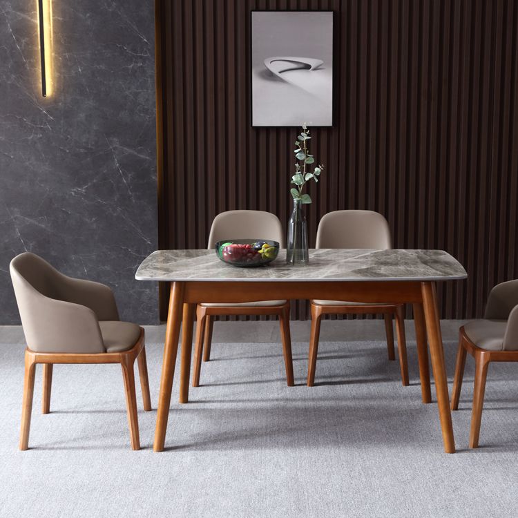 Wood Industrial Dining Chair with Color Cushion Solid Chair for Dining Room