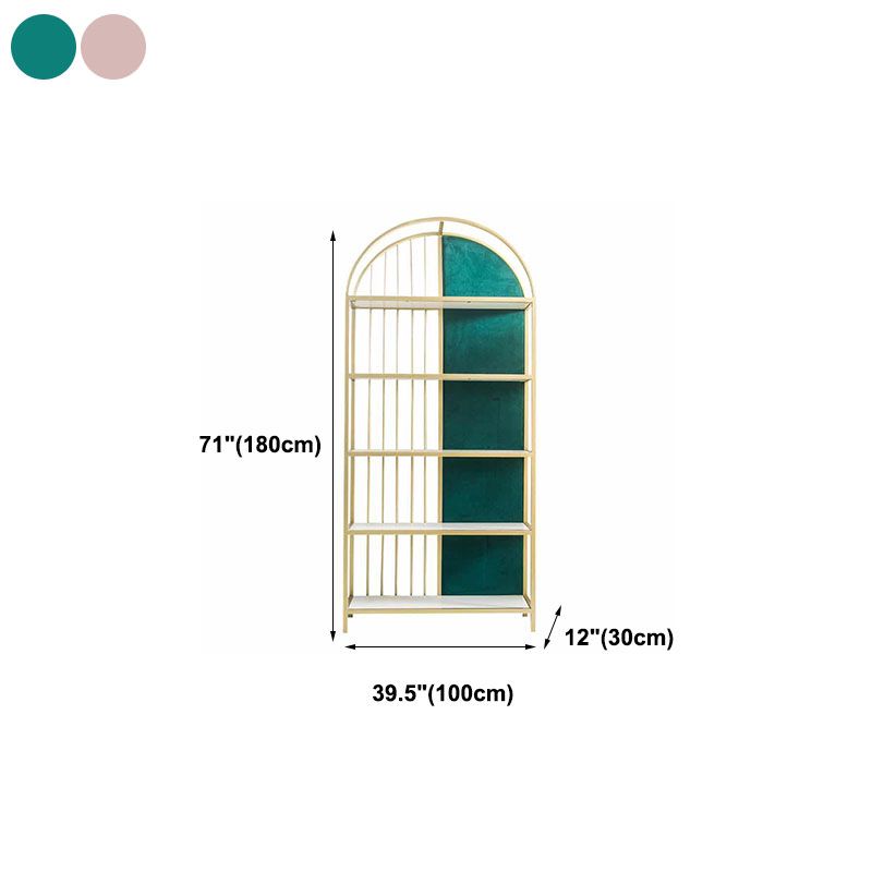 Metal Modern Style Bookcase Gold Frame Bookshelf for Home Office Use