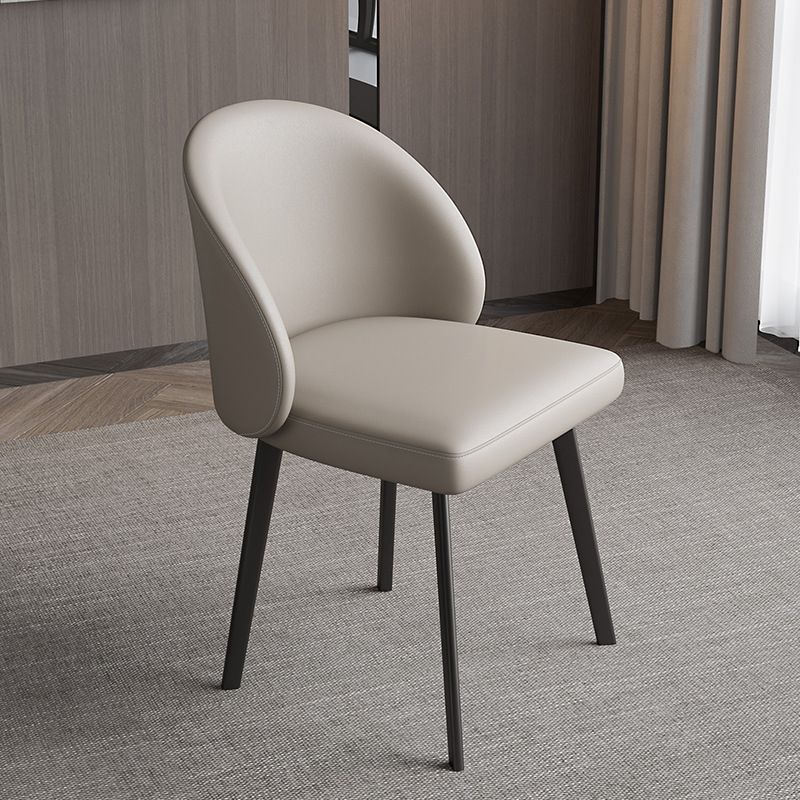 Contemporary Kitchen Dining Side Chair Upholstered Dining Chair in White