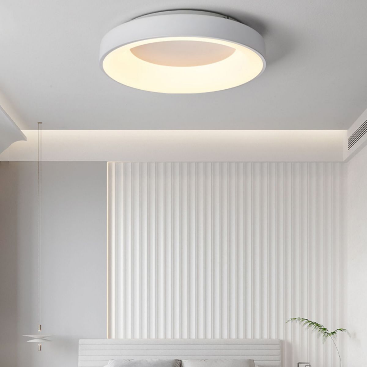 Minimalism LED Flush Mount Round Metal Ceiling Light Fixture for Bedroom