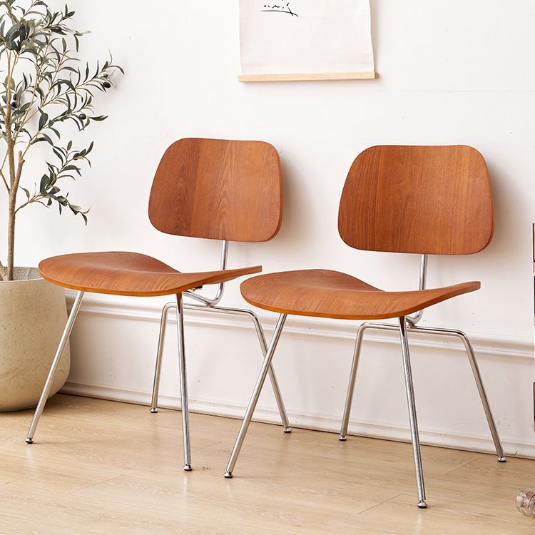 Contemporary Style Wooden Open Back Dining Side Chair for Home