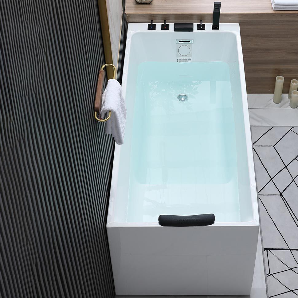 Modern Rectangular Bath Tub Acrylic Alcove Tub for Home in White