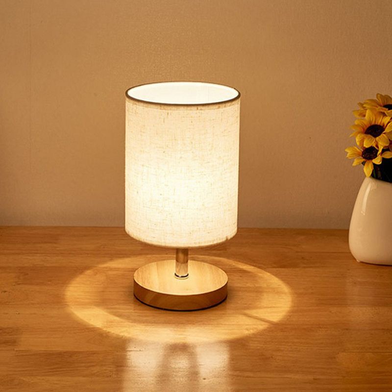 Flaxen e legno piccolo tavolo leggero minimalismo in tessuto a 1 luce lampada notturna per camera da letto