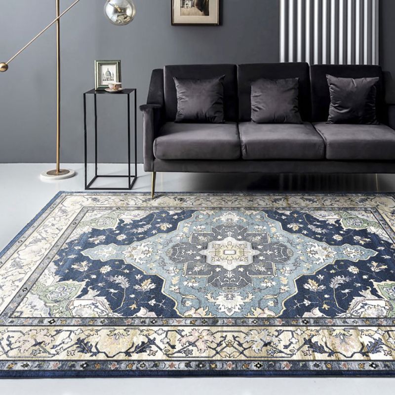 Couleur marocain Concentric Circles Rapis Polyester Tapis en détresse Tapis sans glissement Rapier intérieur pour le salon