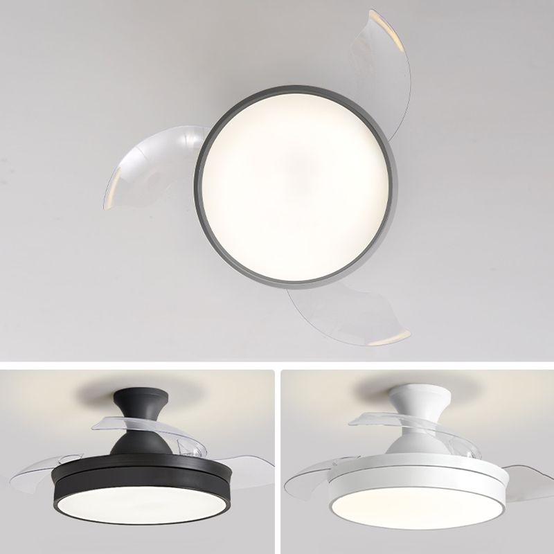 Kids Style Round Ceiling Fan Lamp Metal 1 Light Ceiling Fan Lighting for Living Room