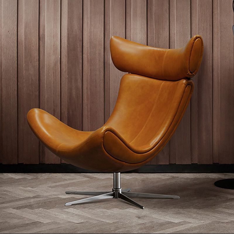 Swivel Armless Chair Faux Leather Chair with 4-Star Leg, 30.70" Wide