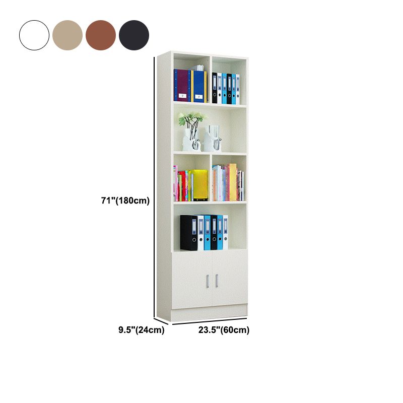 Closed Back Wooden Bookshelf Modern Home Living Room Standard Bookcase with Door