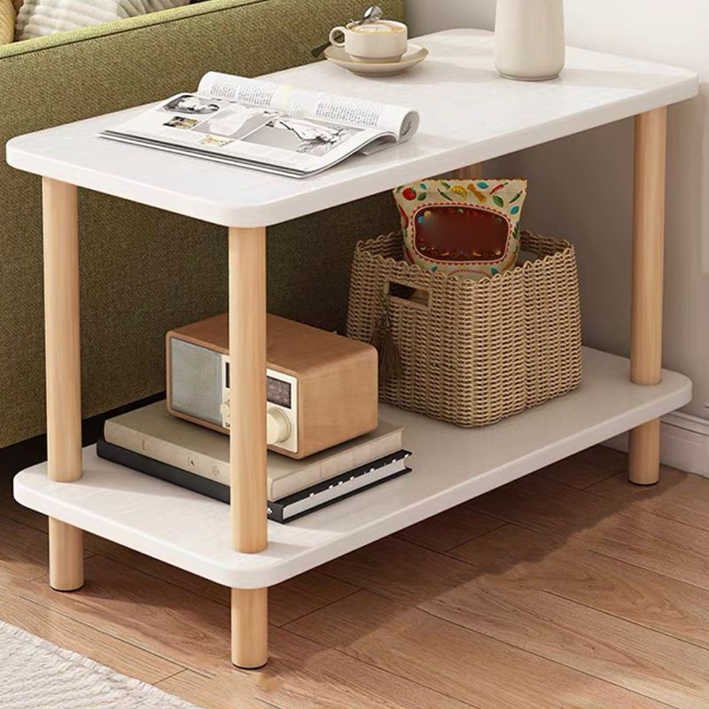 Modern Style Cocktail Table Artificial Wood Wood/white Coffee Table with Storage Rack