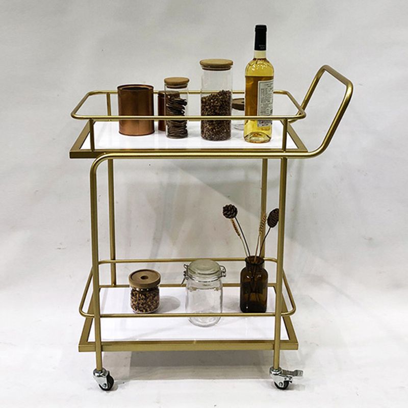 Modern Home Dining Prep Table 23.6"L Open Storage Rectangular Rolling Prep Table