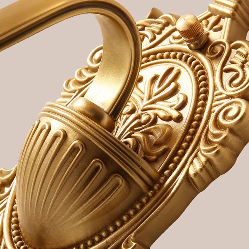 Classic Style Bell Wall Lighting Fixture 1 Bulb Frosted Glass Wall Mounted Light in Brass for Stairway