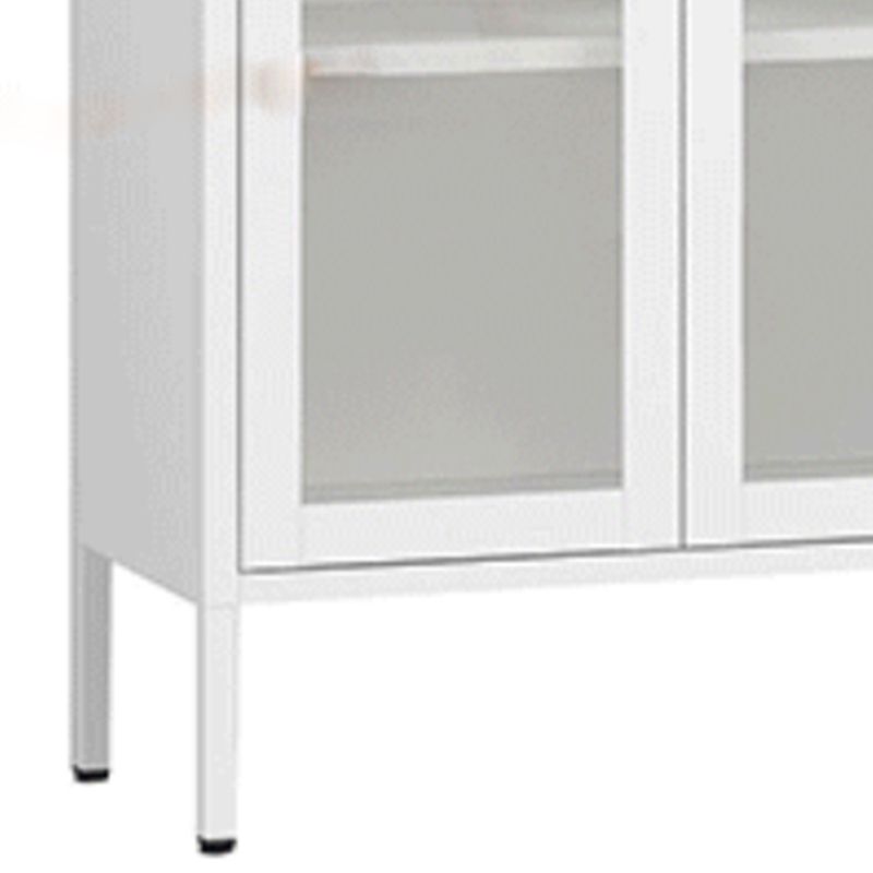Standard Metal Bookshelf Closed Back 5 Shelves Bookcase with Doors