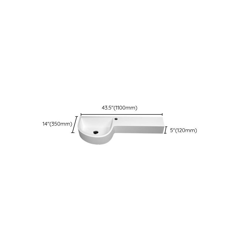 Contemporary Bathroom Sink Man Made Rock Specialty Wall Mount Bathroom Sink without Faucet