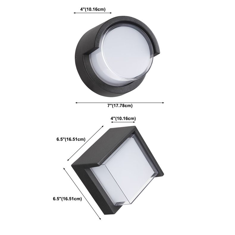 Geometrische Form Metallwandbeleuchtung moderner Stil 1 Lichtwandmontierte Beleuchtung in Schwarz