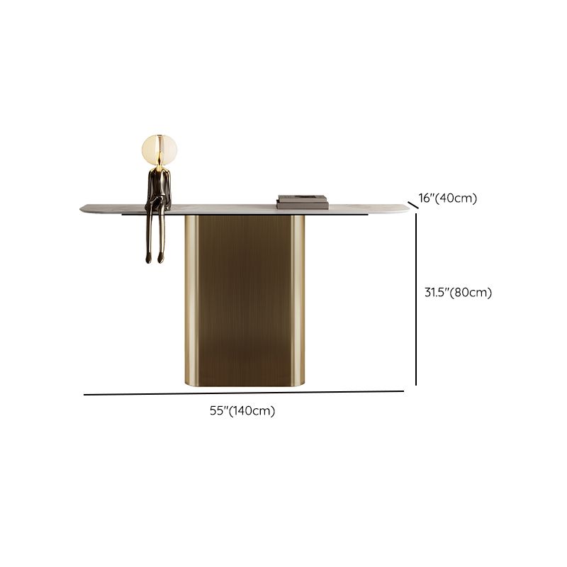 Glam Metal Console Accent Table Golden Console Sofa Table for Hall