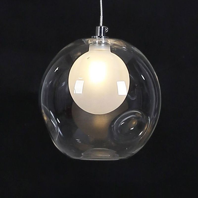 Ball Spiral Stairs Multi-Pendant Clear Dimpled Glass 15-Light Modern Ceiling Light