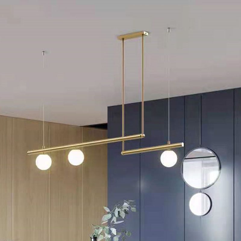 Sphere Island Lights Modernismus Glas Anhänger Licht in Gold für Esszimmer