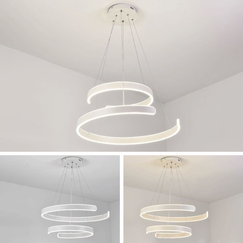 Luz de colgante de colgante de metal LED de estilo moderno de lámpara en forma de C en forma de C