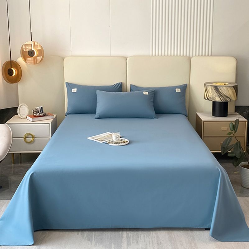 Solid Color Bed Sheet Set 100 Cotton Breathable Bed Sheet Set with Wrinkle Resistant