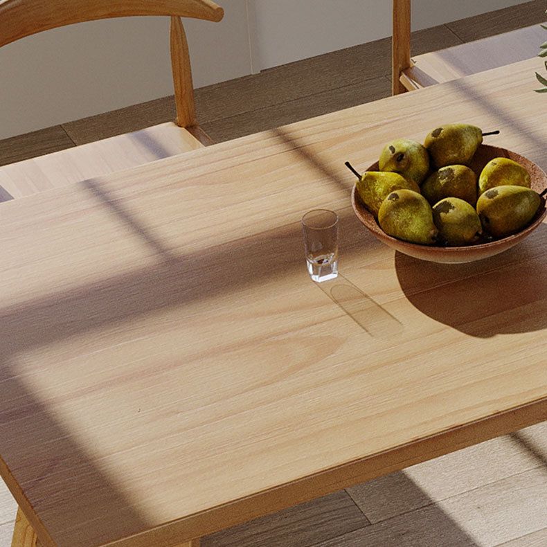 Pine Wood Dining Table Modern Rectangle Dining Table with Sled Base