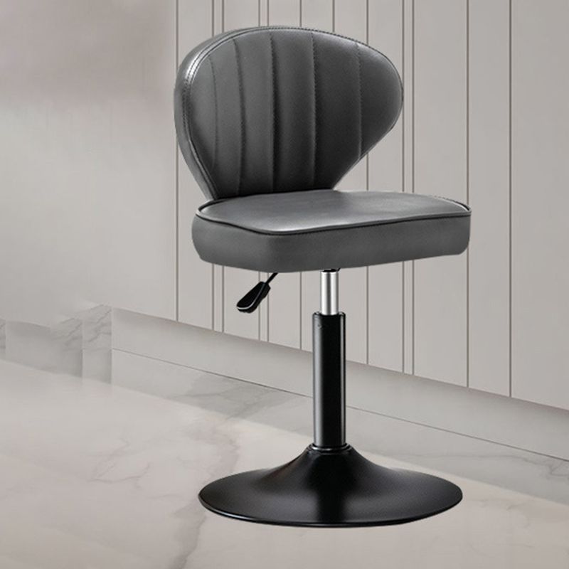 Home Swivel Adjustable Height Stool Modern Matte Finish Leather Barstool