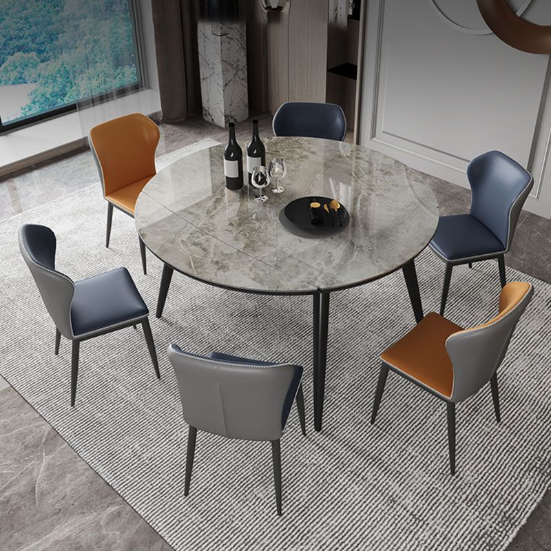 Contemporary Style Chair Kitchen Armless Wingback Chairs with Metal Legs