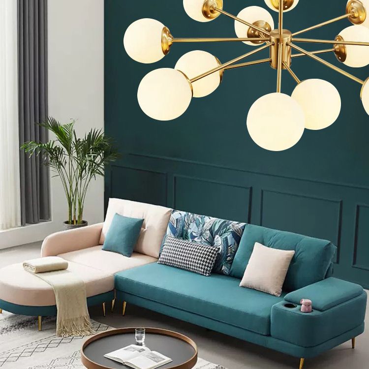 Lampada lampadina a forma molecolare dorata Ombrata di vetro bianco sfera moderno Stile semplicità Stile per sala da pranzo