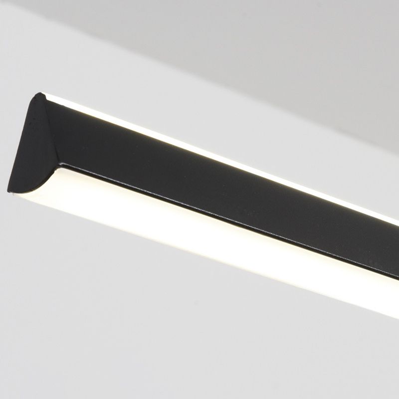 Strip-Shaped Island Pendant Metal Minimalist Linear LED Suspension Lamp for Dining Room