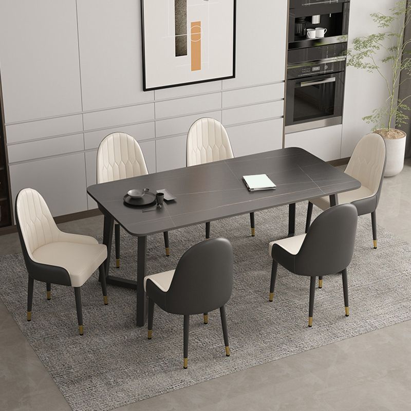 Industrial Style Dining Table Sintered Stone Rectangle Table for Home
