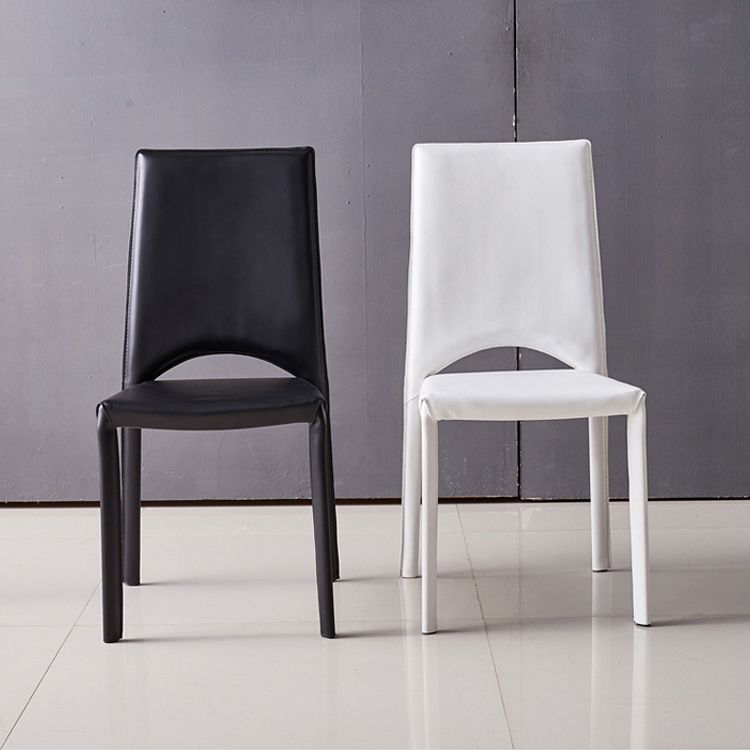 Silla de comedor de metal moderno con respaldo abierto, silla lateral para uso en restaurantes